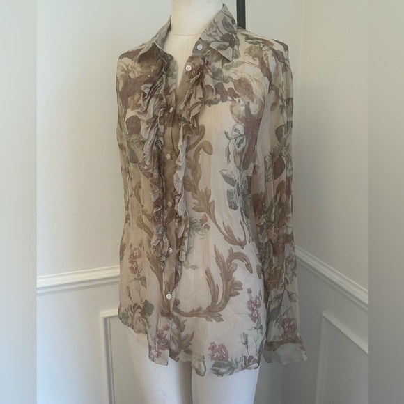 Ralph Lauren silk sheer blouse - Picture 3 of 5